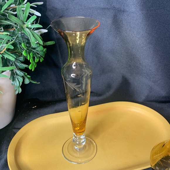 Vintage Amber and amethyst blown glass bud vase collection - Picture 6 of 15